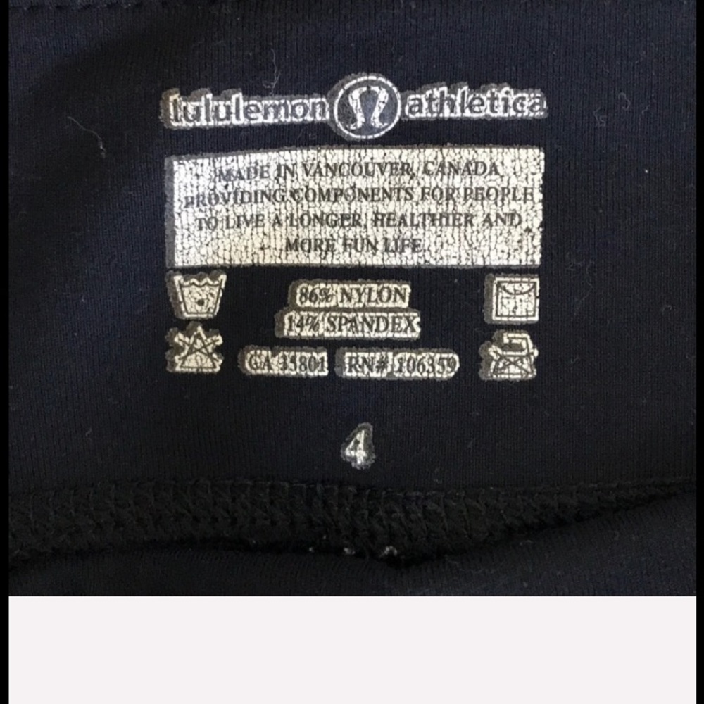 Lululemon wide leg capris aqua blue black size 4 - Picture 6 of 7